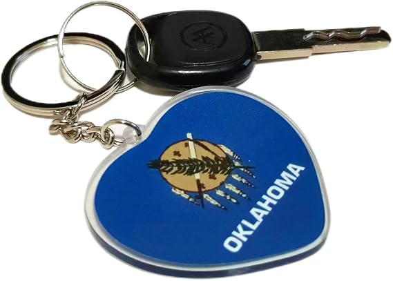 JAVD Oklahoma State Flag Keychain - 2 Pack