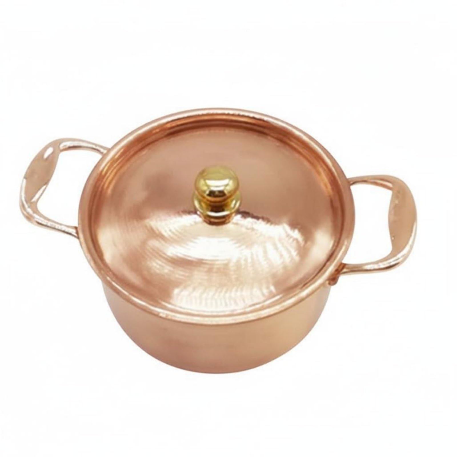 Baoblaze Batterie de Cuisine à Induction en Cuivre avec Couvercle Casserole Compacte Petit Faitout Chauffe Homogène pour une Cuisson Professionnelle Adaptée Service Individuel Table Familiale