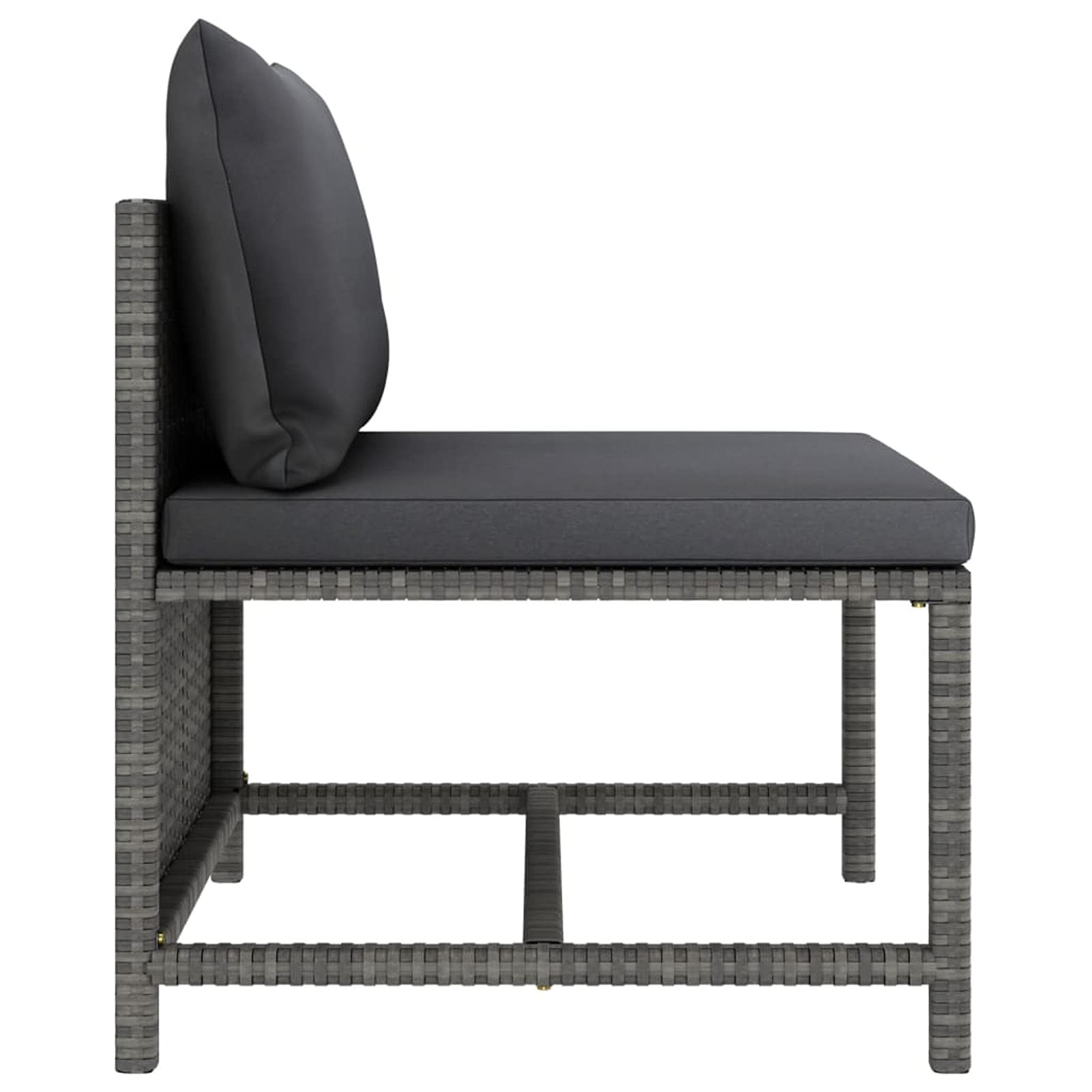 Divano da Giardino a 4 Posti con Cuscini in Polyrattan Grigio,Divano Pallet Modulare da Giardino con Posti in Legno di Pino Impregnato con Cuscini,Divano Modulare Giardino da Esterno,Divano i