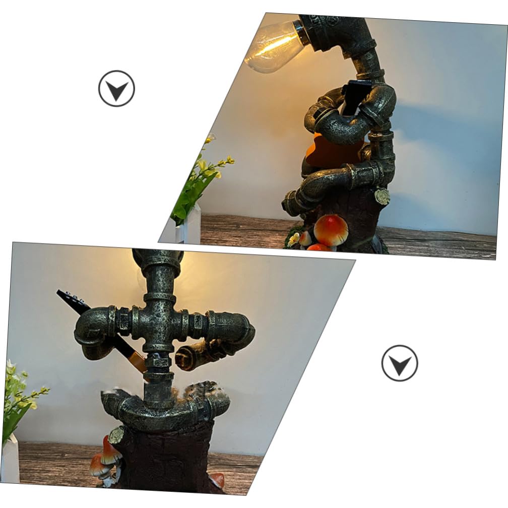BESTonZON Solarlampe Roboter-statue Aus Kunststoff Garten-dekoration Roboter-ornament Kunststoff-figur Für Außenbereich Solarleuchte Für Rasen