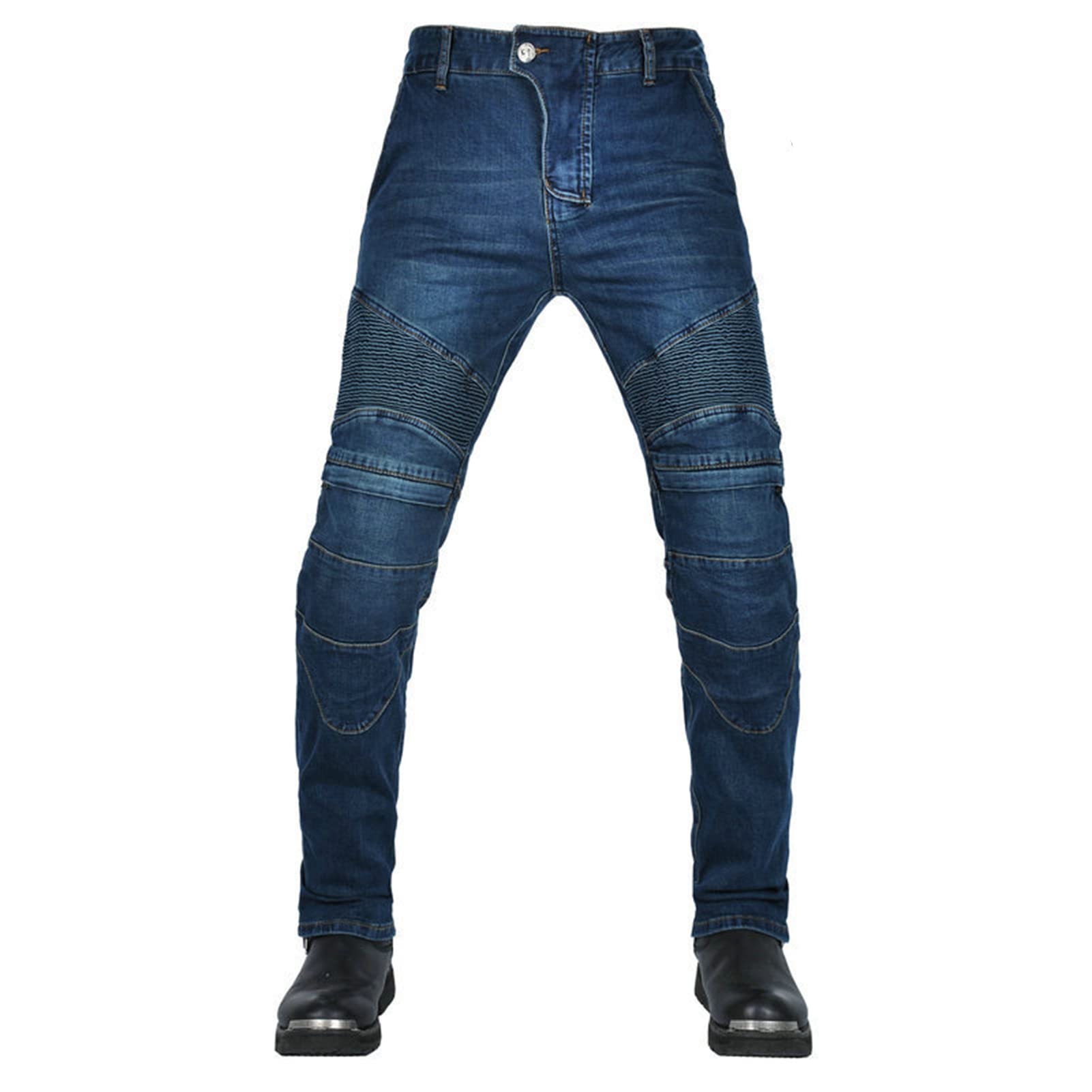 Impermeabile Uomo Moto Jeans Motociclista Con Protezioni - Per Uomo, In Cotone E Para-aramide, Protezioni Rimovibili Ginocchia E Fianchi Jeans Moto Uomo