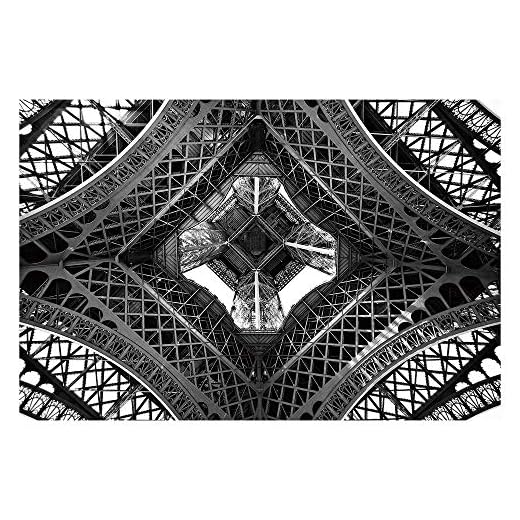 LOLAhome Cuadro Torre Eiffel fotoimpreso de Lienzo Gris de 120x80 cm