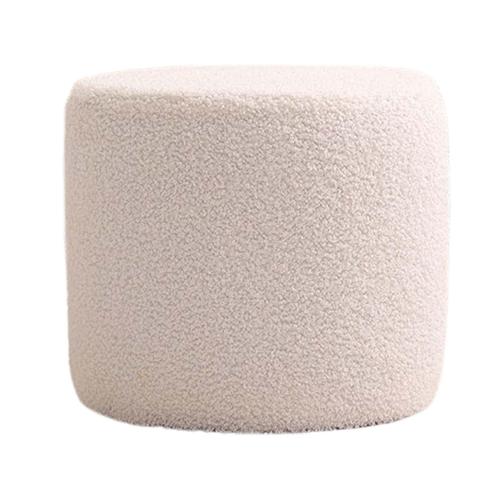 Ottoman Stool Sofa Tea Stool Non Slip ,Padded Seat Foot ,Seat Chair Foot Rest Stool Small Footstool for Office Entryway Bedroom, White -Small