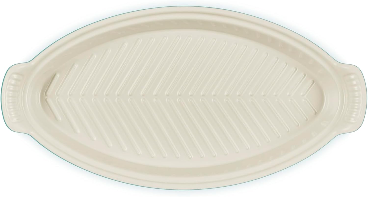 Le Creuset Stoneware Heritage Fish Baker, 1.7 qt., Riviera