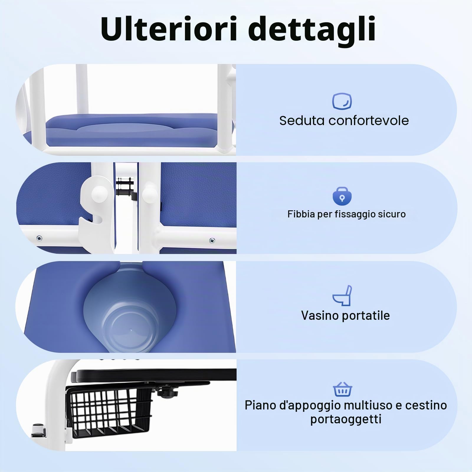 Sollevatore idraulico per pazienti, sedile split a 180° | sedia WC regolabile in altezza, capacità di carico 150 kg, sedia di trasferimento per anziani, disabili, cura domestica