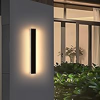 Vista 27 de luces de pared exterior de 39 pulgadas largas, lámpara de pared montada moderna, luces de 3 colores 3000K/4500K/6000K, IP65 impermeable, apliques