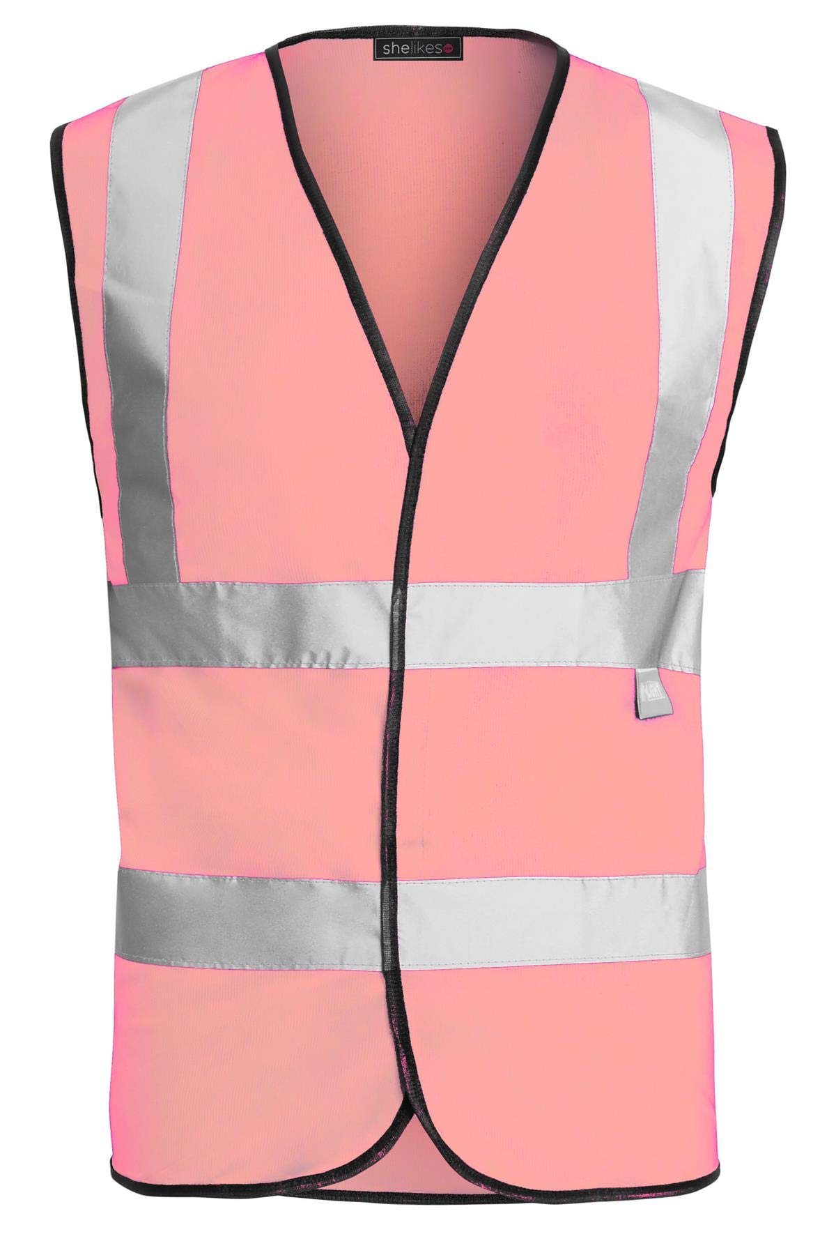 shelikes Hi Vis High Visibility Waistcoat Vest 2 Band and Brace Size Small to 4XL[BRIGHT PINK, XL (Chest 108-120cm)]