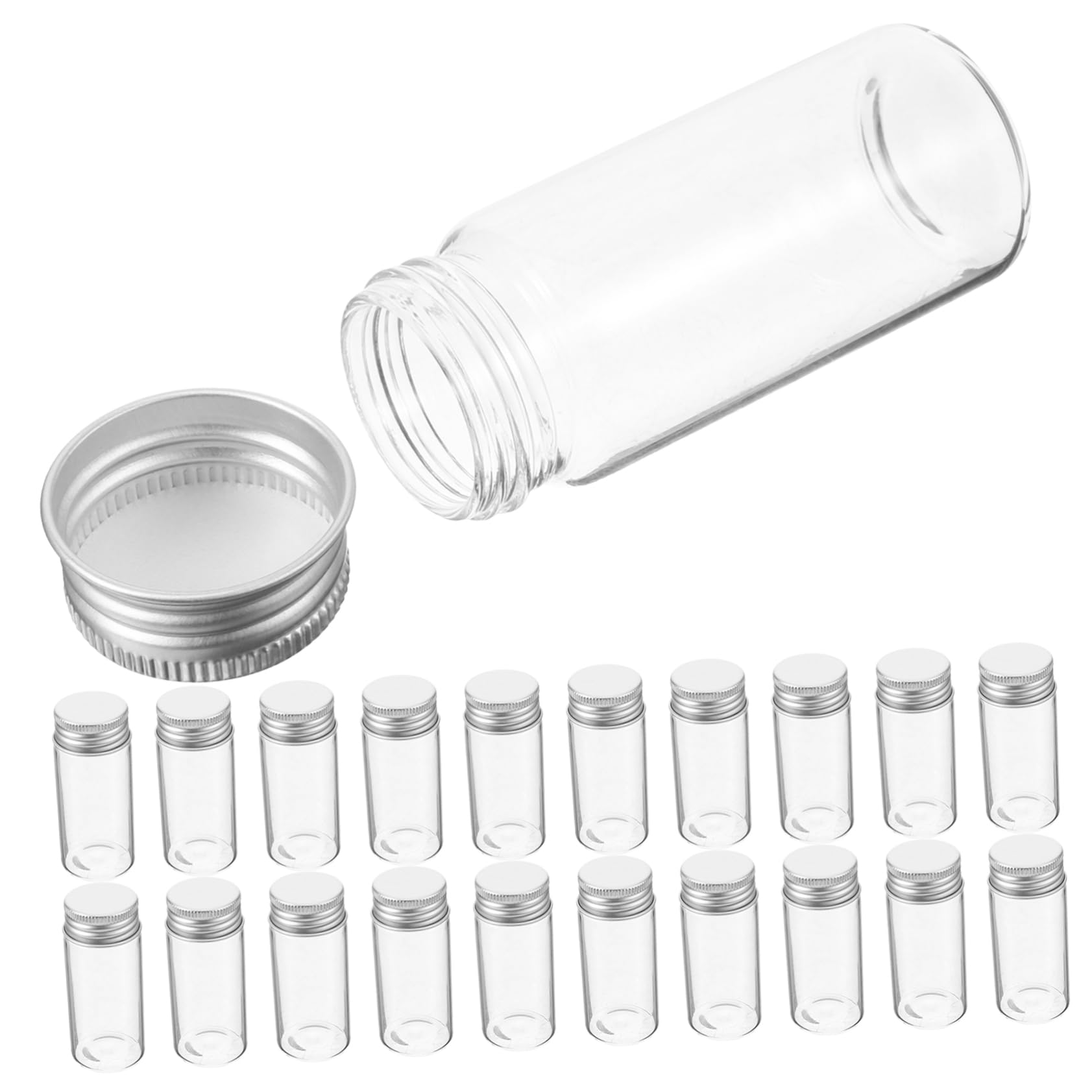 Ciieeo 2 Series Botella Sellada por Tubo De Ensayo Hermético Reutilizable Prueba Tubos Pequeño Tapa Tubo Transparente Tubo Científico Tubo De Vidrio Planchar Piezas*2