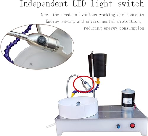 Miniatura 7 de DC 24V Gem Faceting Machine 120W Jade pulido máquina 1800RPM Pulidora de rocas Jewel Angle Pulisher con pantalla digital y mango mecánico para gema