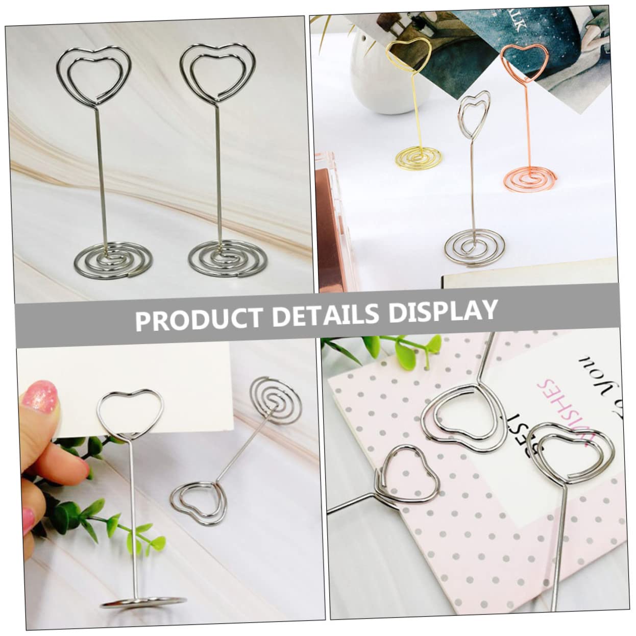 SHINEOFI 36pezzi Portacarte Forma Di Cuore Per Decorazione Matrimonio e Feste Clip Per Foto Biglietti e Numeri Di Tavolo Eleganti e Riutilizzabili Per Eventi Speciali