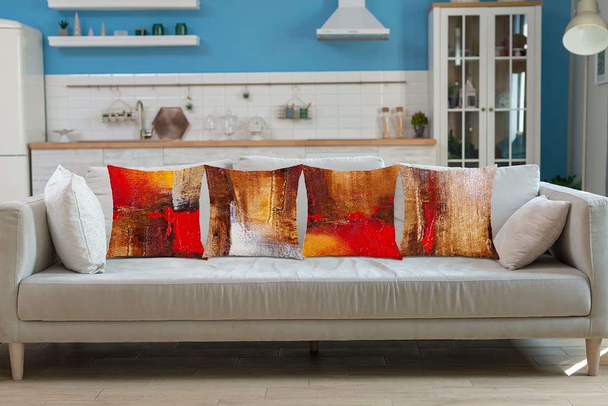 Vintage Brown Abstract Geometric Pillow Covers, 2 Pack 20x26 Inch Soft Envelope Closure Decorative Throw Pillowcases For Sofa, Couch, Bed