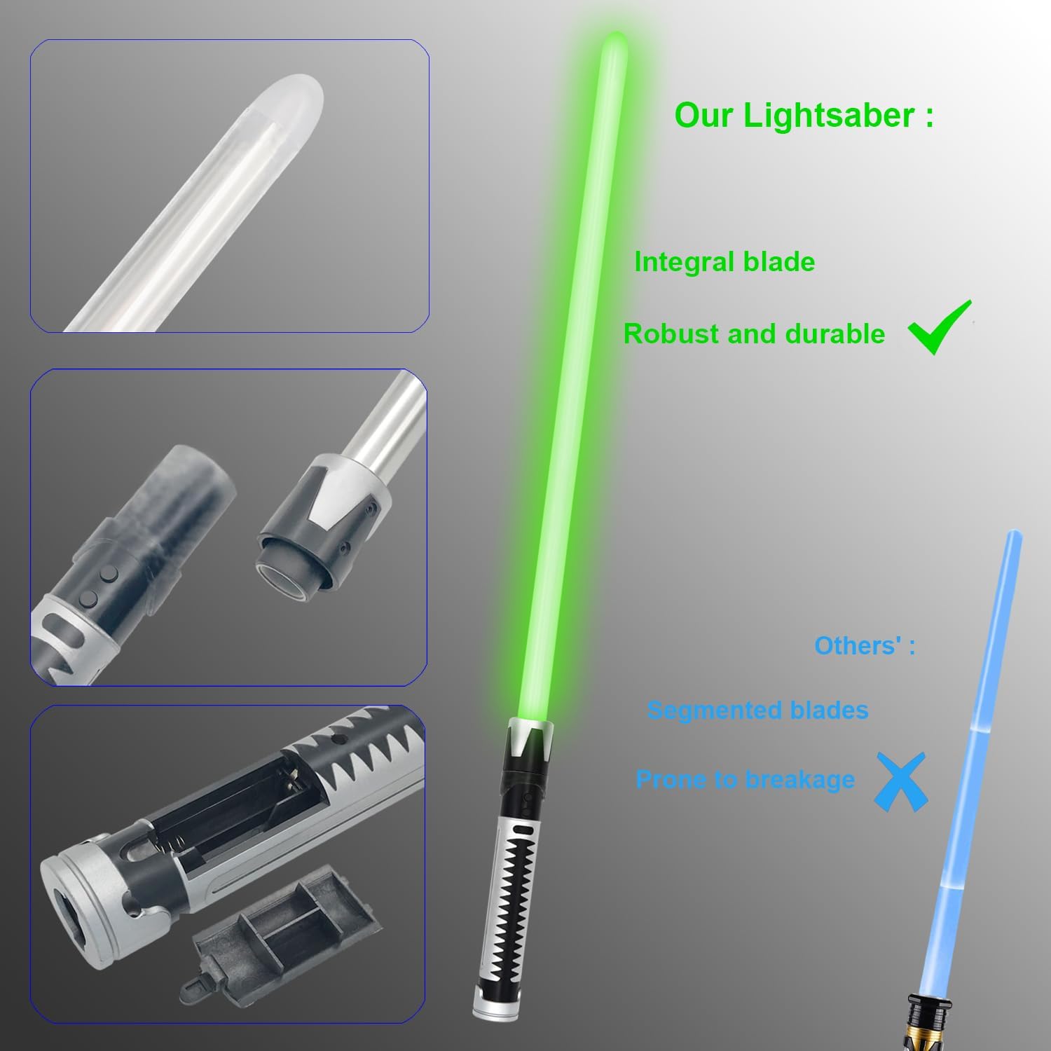 Light up Sword Saber 4-Pack - Color-Changing LED Blades with Sound Effects, Light Up Saber, Light Saber, Safe Dueling Set Gift for Boys & Girls