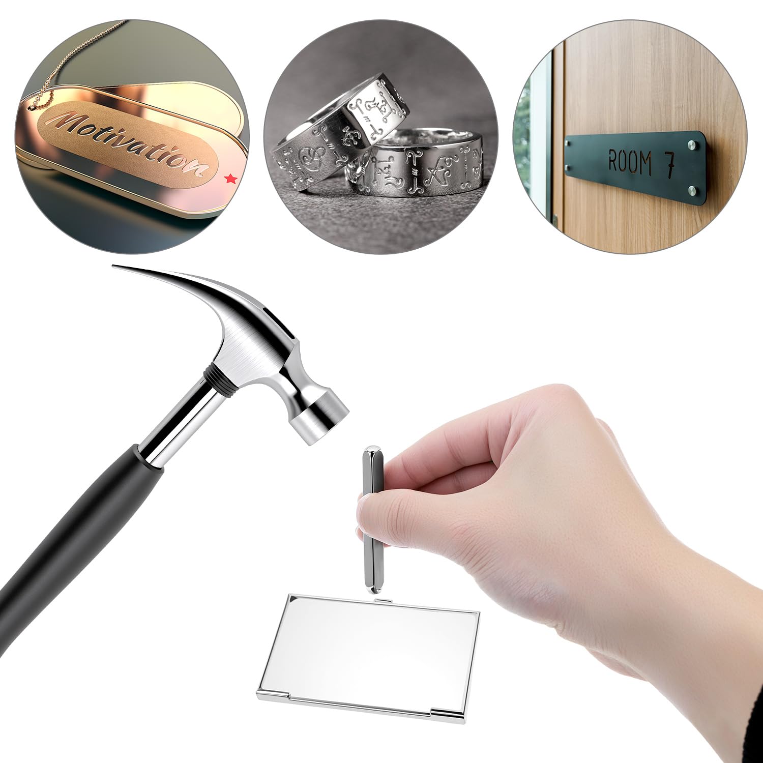 QWORK® 37 Pezzi Punzoni numeri e lettere, timbri in acciaio 3 mm, A-Z, 0-9, per metallo, legno e pelle