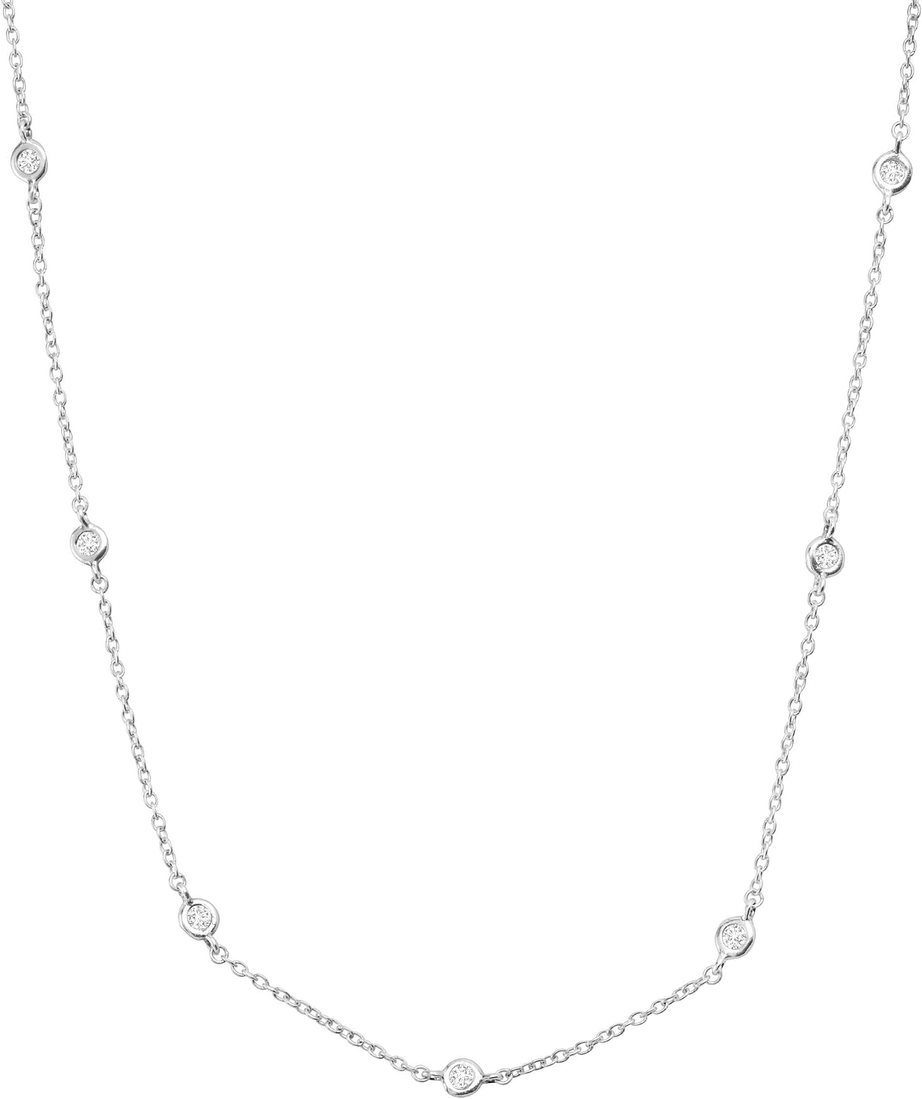 Silpada 'Allium' Circular Station Necklace with Cubic Zirconia in Sterling Silver