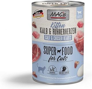 Mac's Katzenfutter getreidefrei Kitten Kalb & Hühnerherzen,6x400 g product image