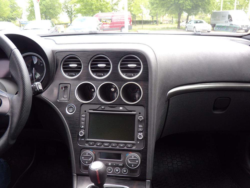 Copertura In Acciaio per Alfa_Romeo 159 & BRERA & SPIDER (939) - 3 Pezzi Indicatori Anelli Inox Metallo Spazzolato Interni Fatto Su Misura Decorazioni Tuning Accessori