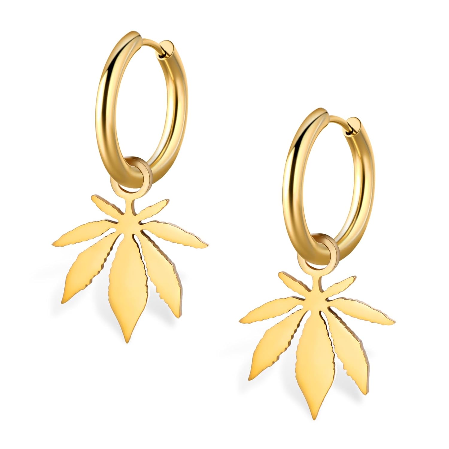 LIKGREAT Hoop Earrings for Womens Classic Heart Flower Leaf Sun Star Drop Dangle Dainty Earrings Lightweight Hoops Earrings