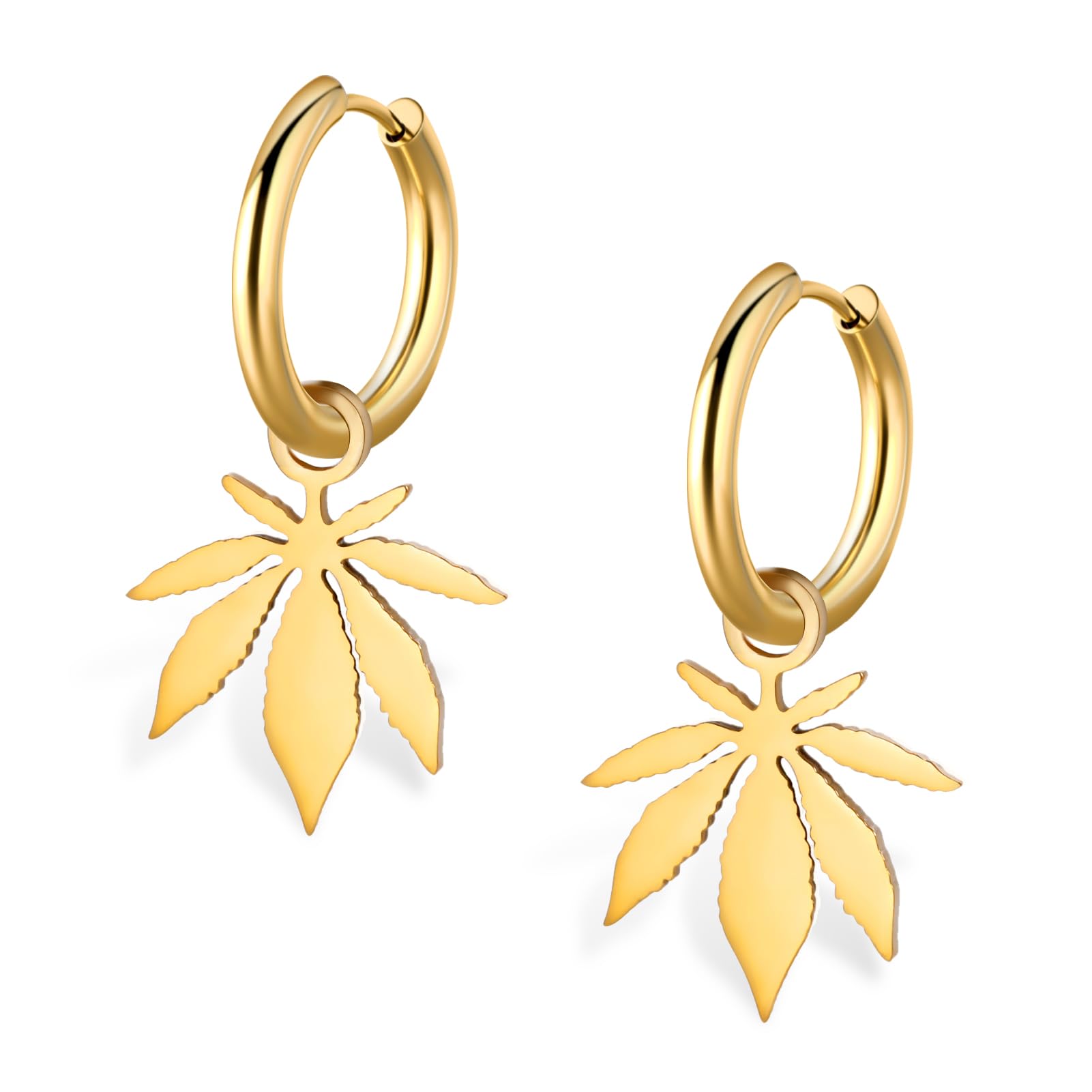 LIKGREAT Hoop Earrings for Womens Classic Heart Flower Leaf Sun Star Drop Dangle Dainty Earrings Lightweight Hoops Earrings