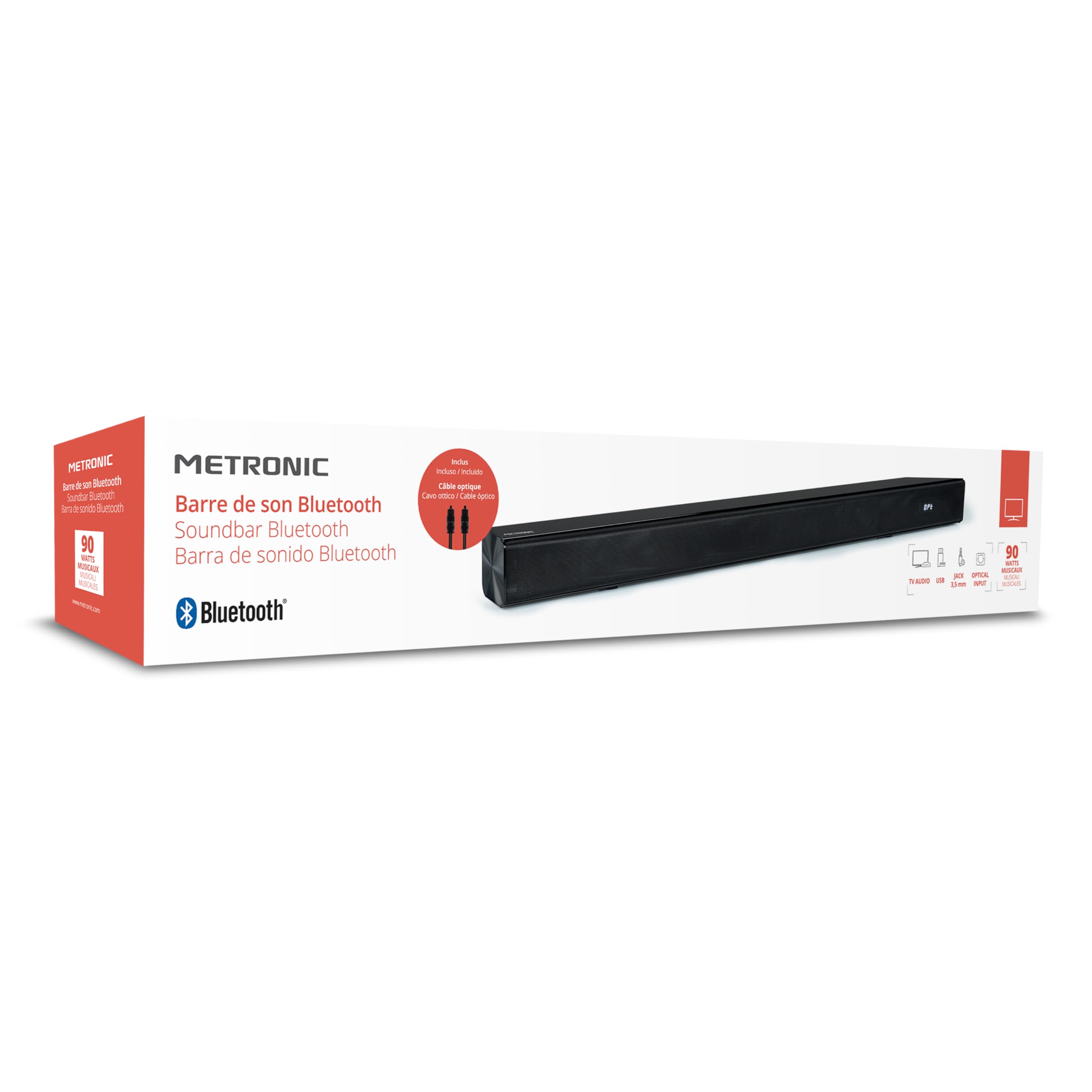 METRONIC Barre de Son TV 2.0 Bluetooth 5.3 Soundbar Home Cinéma