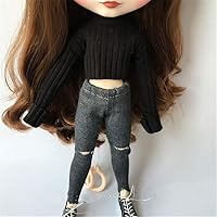 Vista 2 de DoubleWood Suéter casual hecho a mano y pantalones vaqueros/pantalones de repuesto para muñecas Blythe & Pullip, 1/6 Fashion Doll Set Accesorios