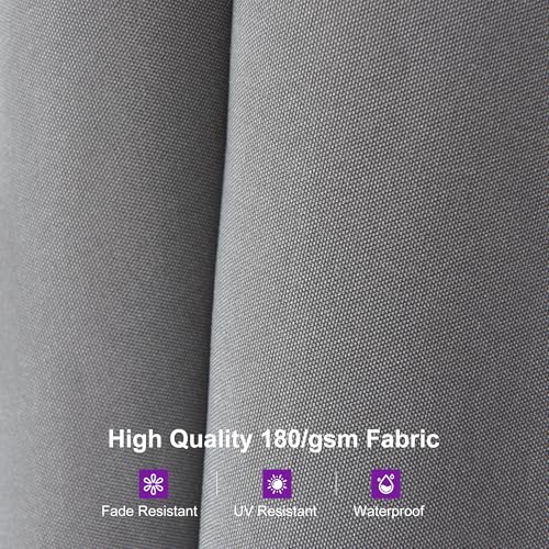 Image of PURPLE LEAF Patio Umbrella 15ft with Base and Solar Lights Outdoor, Grey