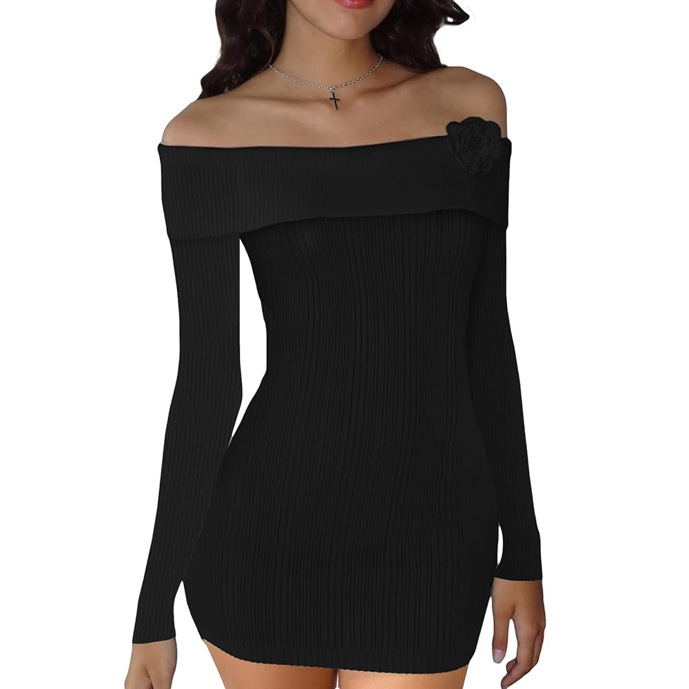 ワンピース Emily off shoulder dress MORE TO COME Emily Off Shoulder Dress in Black Floral | REVOLVE