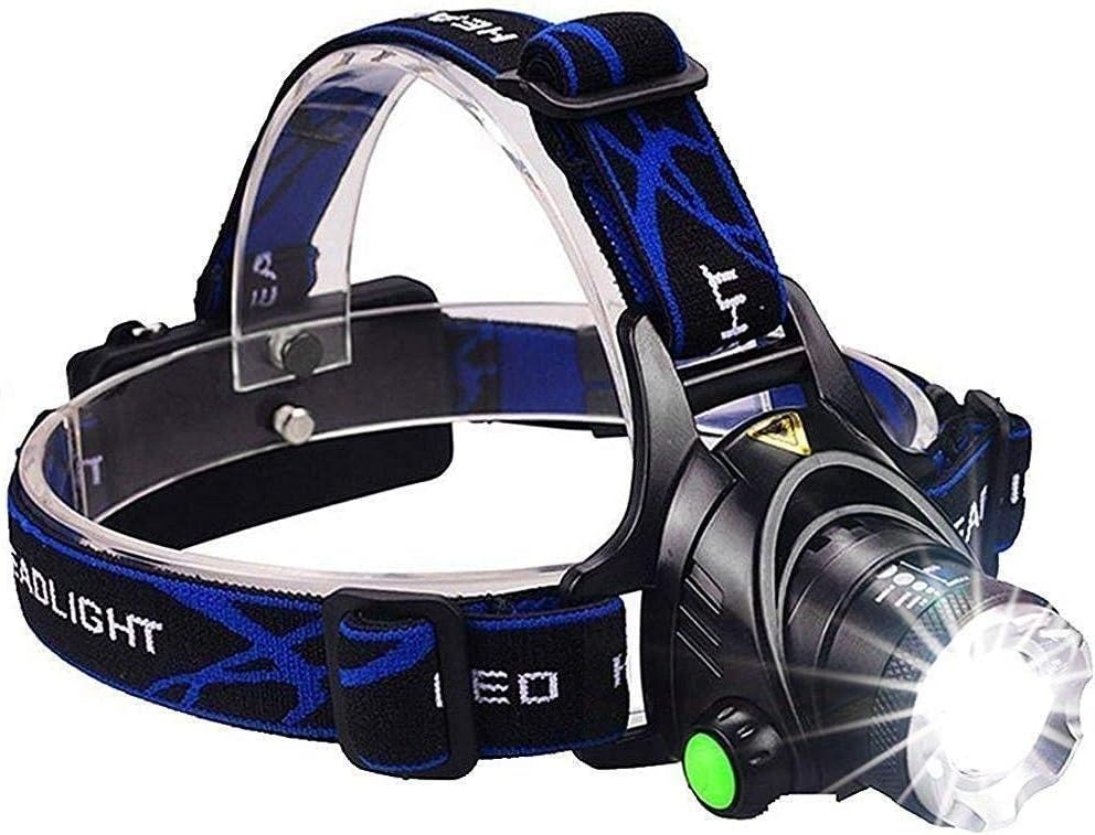 Aluminium Alloy Super Bright Light Source 18650 Reversible Waterproof Torch with Zoomable Work Lightweight Head lamp for Outdoors (BLACK )