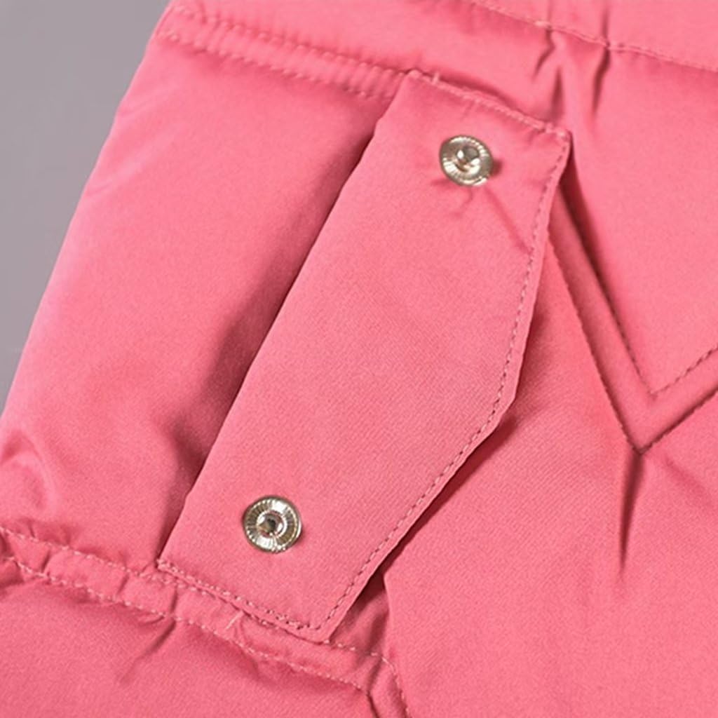 linboo Manteau Fille Doudoune Chaud Veste à Polaire Enfant Blouson d'Hiver à Capuche Fourrure Epaisse Rembourré Parka avec Gants