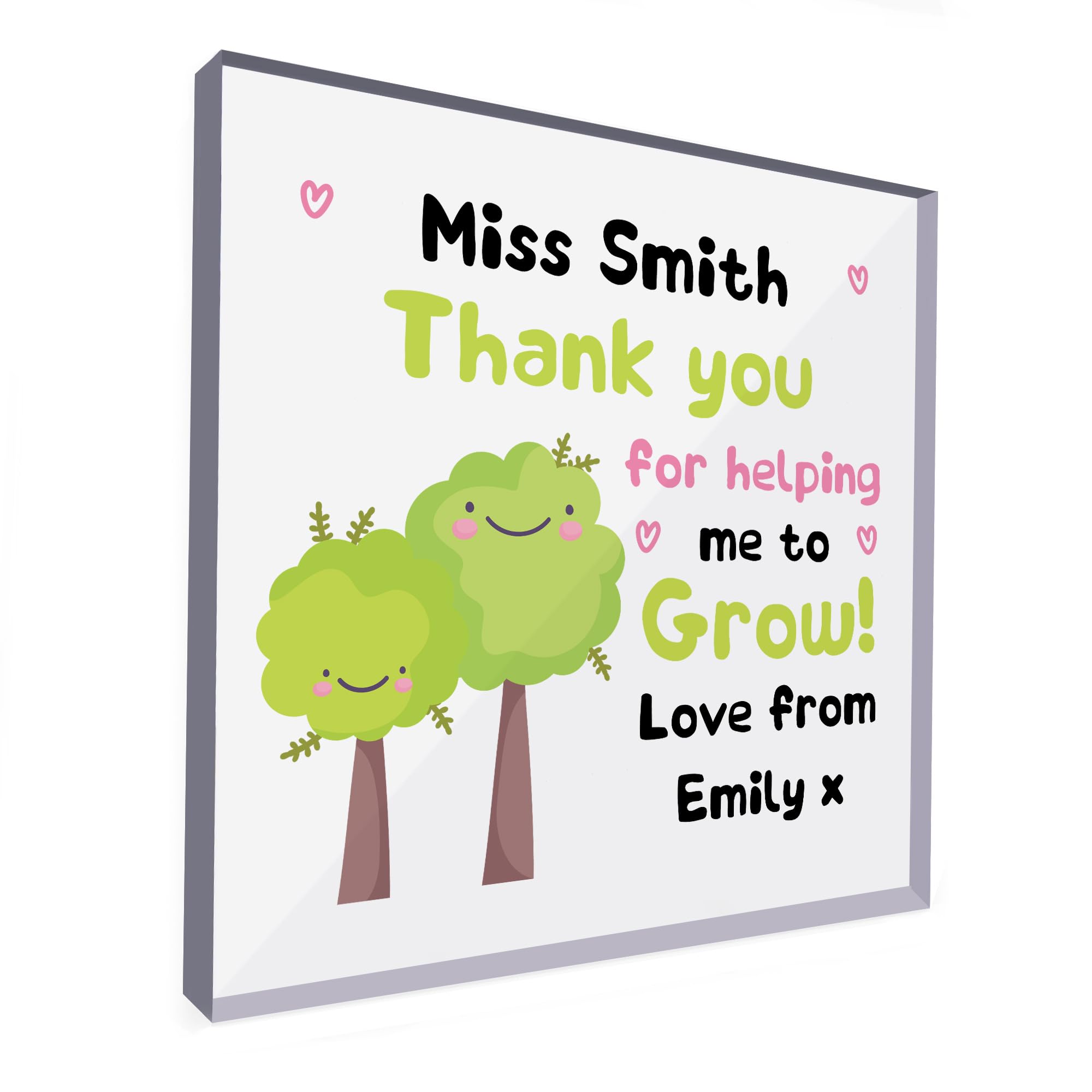 Red Ocean Personalised Thank You Gift For Teacher Helping Me Grow End Of School Term Nursery Gift For Teacher Gift For Her Him