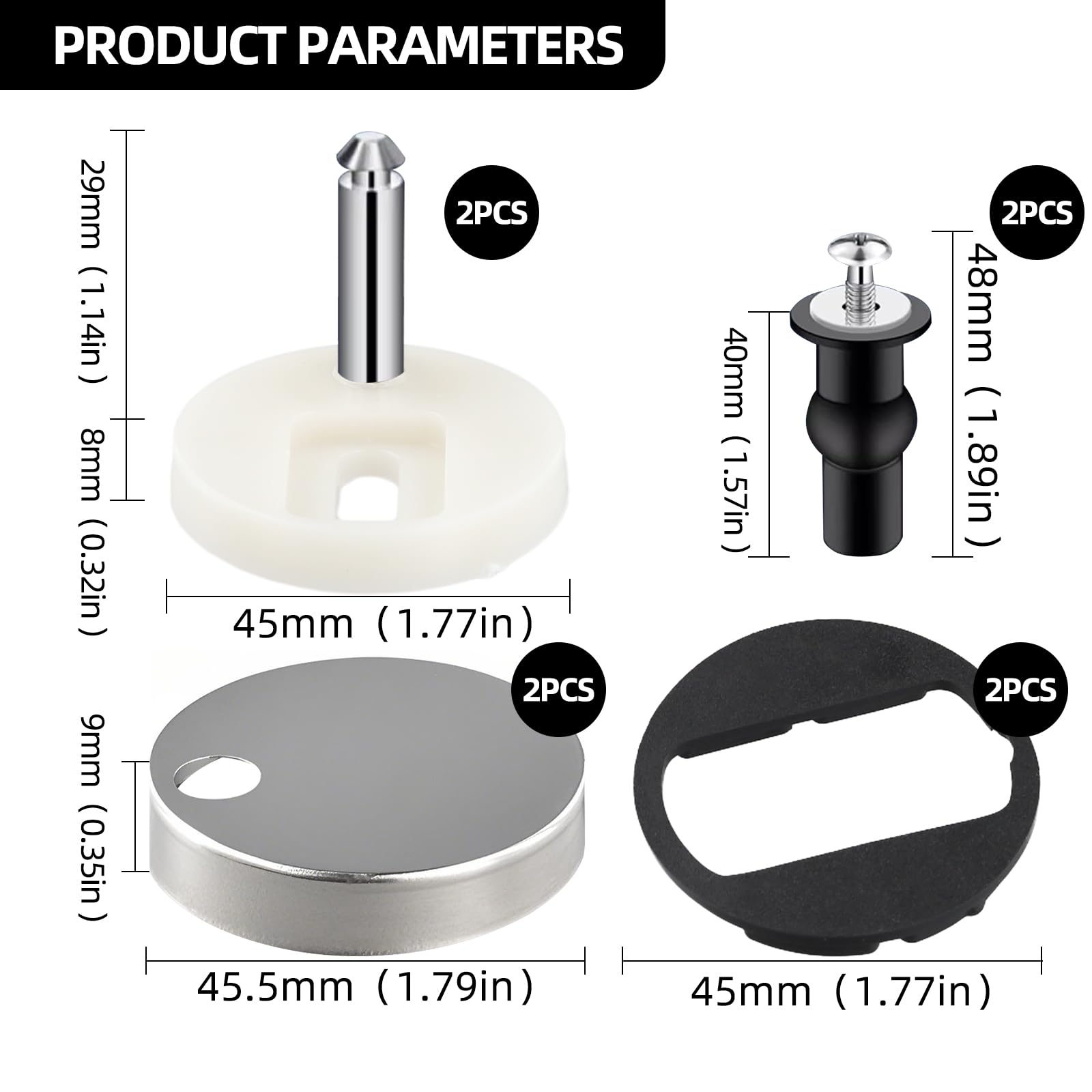 Universal Quick Release Toilet Seat Fixings - Image 2