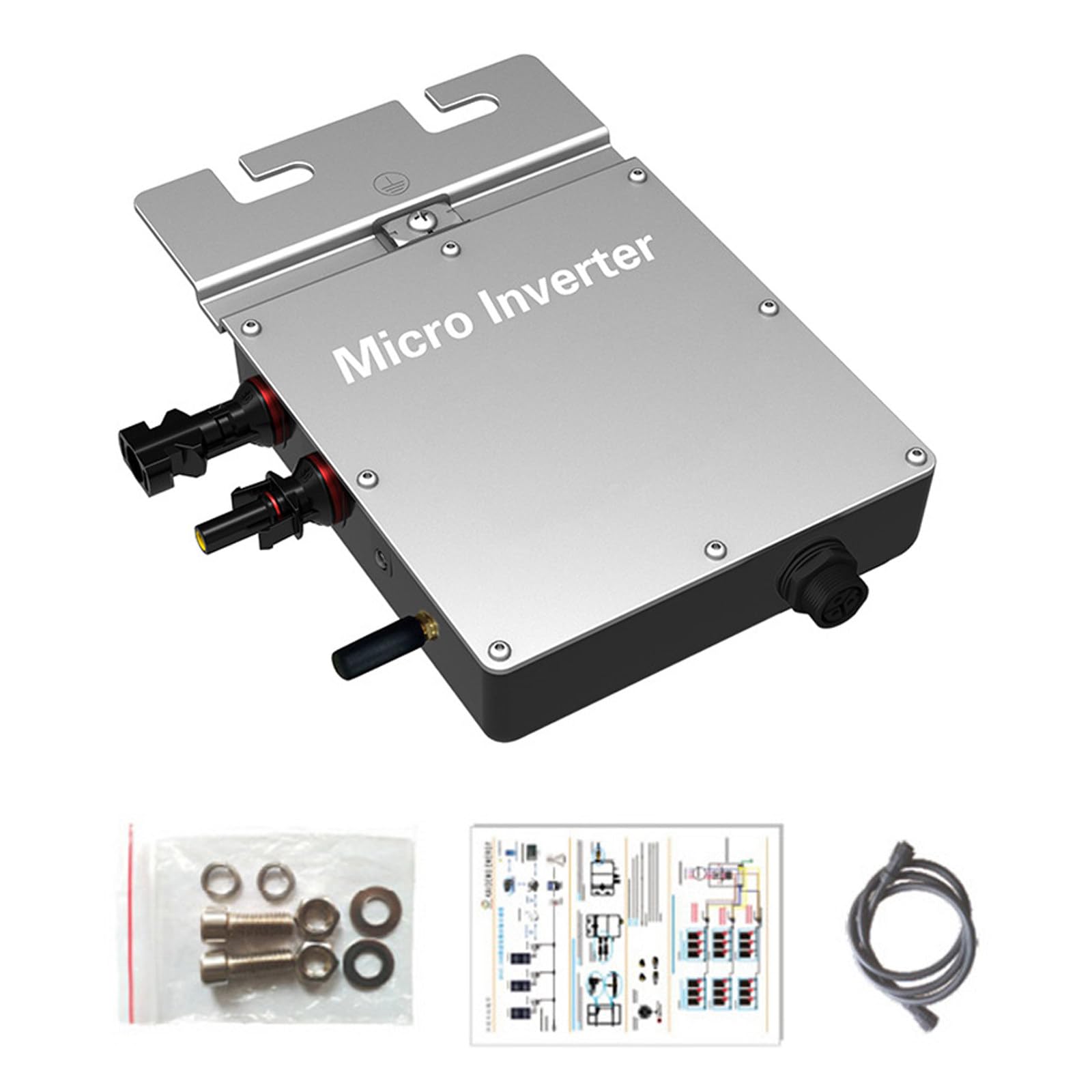 Inverter, Inverter fotovoltaico Mppt Micro Inverter Solare convertitore di Rete con monitoraggio del Telefono Cellulare WiFi,300W