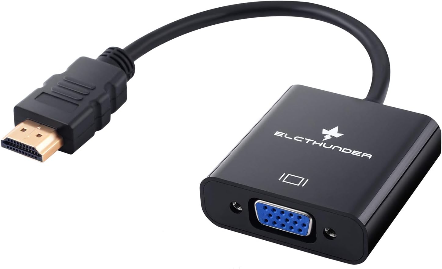 ELCTHUNDERHDMI to VGA, Gold-Plated HDMI to VGA Adapter(Male to Female), 1080P HDMI to VGA Converter for Laptop/Desktop/Monitor/Projector/HDTV/HD Set-top Boxes, etc