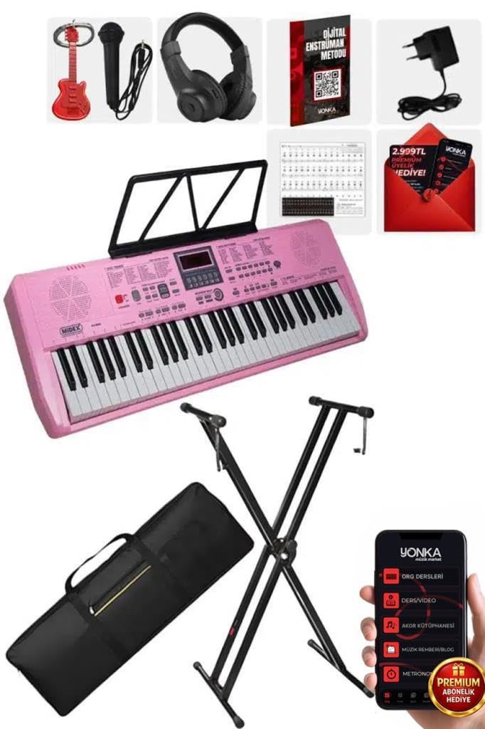 Midex PS-1800PK-SET 61 Tuşlu Kaliteli Pembe Org Dijital Ekran