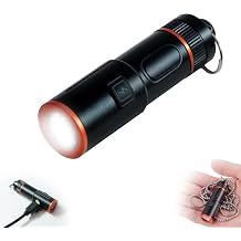 Rechargeable Keychain Flashlight with Chain, 600 Lumens Mini LED Flashlight, EDC Pocket Flashlight with 5 Modes, Type-C Rechargeable, Small Waterproof Flashlight for Home, Outdoor, Emergency 1