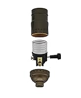 Vista 3 de Creative Hobbies Kit para hacer una lámpara o reparar - Todo el hardware esencial, socket de 3 vías y cable eléctrico a juego (Antiguo)