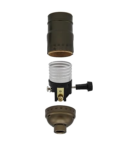 Miniatura 3 de Creative Hobbies Kit para hacer una lámpara o reparar - Todo el hardware esencial, socket de 3 vías y cable eléctrico a juego (Antiguo)