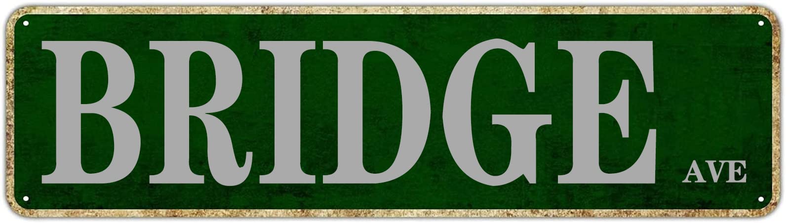 Bridge Ave Retro Tin Signs Aluminum Metal Sign for Home Kitchen Living Room Garden Wall Yard Pub Club Decor 4x16 Inch