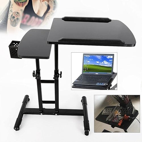 Miniatura 8 de Estación de trabajo de tatuaje, estación de mesa de tatuaje, estación de tatuaje móvil portátil para artista de estudio de tatuajes, con ruedas