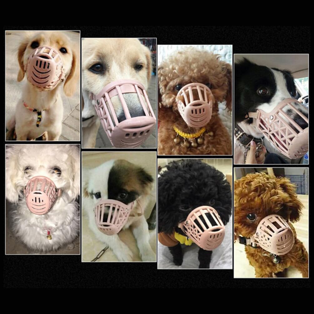 Pet Dog Puppy Plastic Basket Type Adjustable Training Muzzle Anti- Biting Dog Muzzle for Biting and Barking Control Size M