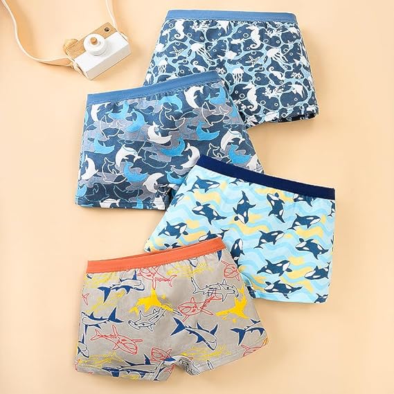 HAGOT Set van 6 boxershorts voor jongens of boxershorts voor kinderen, van katoen, bedrukt, Kleur-b, M (134-140cm