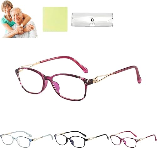 Glassesify - Lentes de lectura ligeros de metal antiluz azul para mujer, lentes de lectura Glassesify para mujer