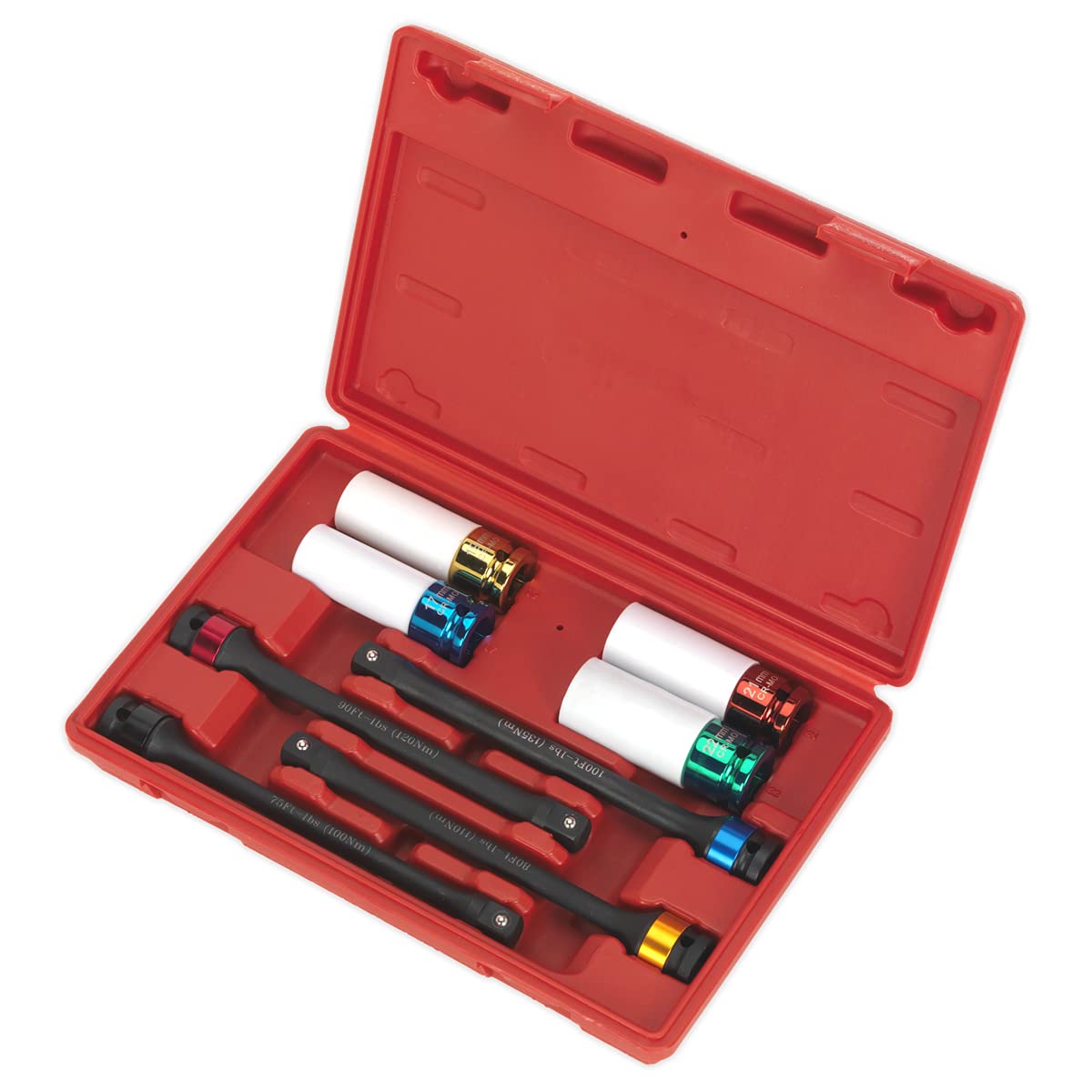 Sealey Torque Stick & Wheel Impact Socket Set 8pc 1/2" Sq Drive