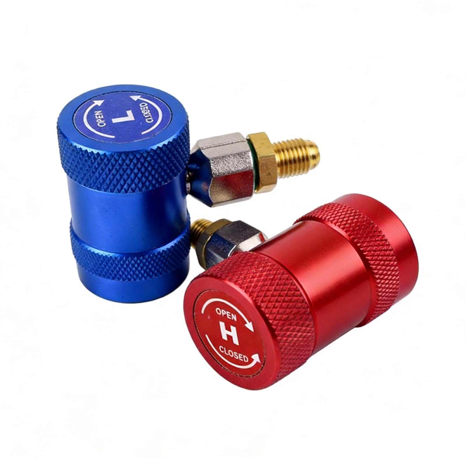 PORFOYO 2 pièces R1234yf raccord rapide, adaptateur de connexion de service de climatisation, adaptateur de port de service de climatisation professionnel, cuivre Adaptateur R1234yf durable pour