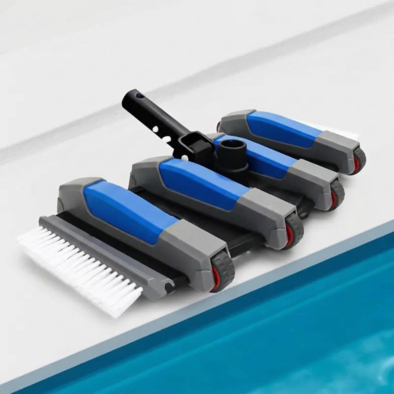 Tête D'aspirateur Piscine avec Brosses Rectangulaire Tête Balai Lestée Double Raccord Accessoire pour Professionnels du Nettoyage, Spa