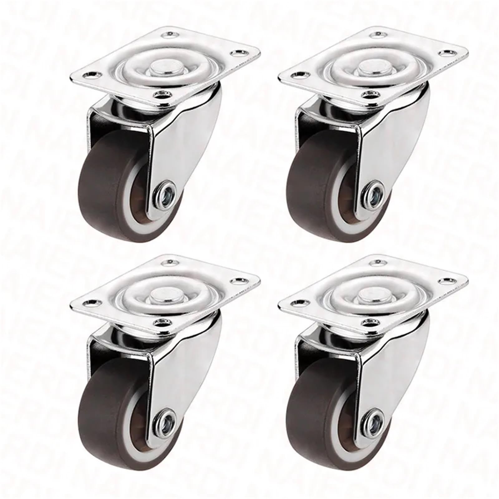 Caster Wheels, 4PCS TPR Soft Rubber Swivel Casters Wheels Heavy Duty Roller Trolley Caster with Brake for Furniture Platform Trolley(4PCS Without Brake,1.5 Inch)
