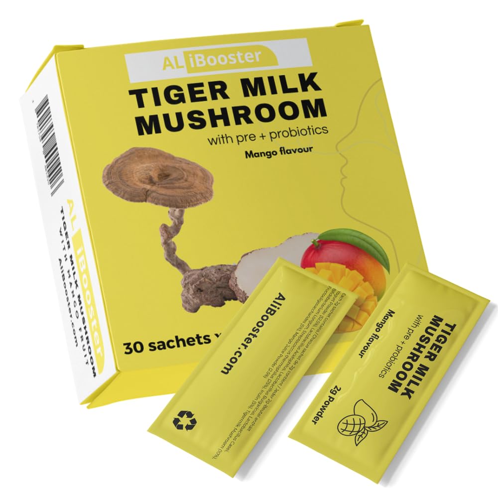 Lignosus Leche de Tigre Champiñón sabor mango Polvo instantáneo natural 30 Bolsitas