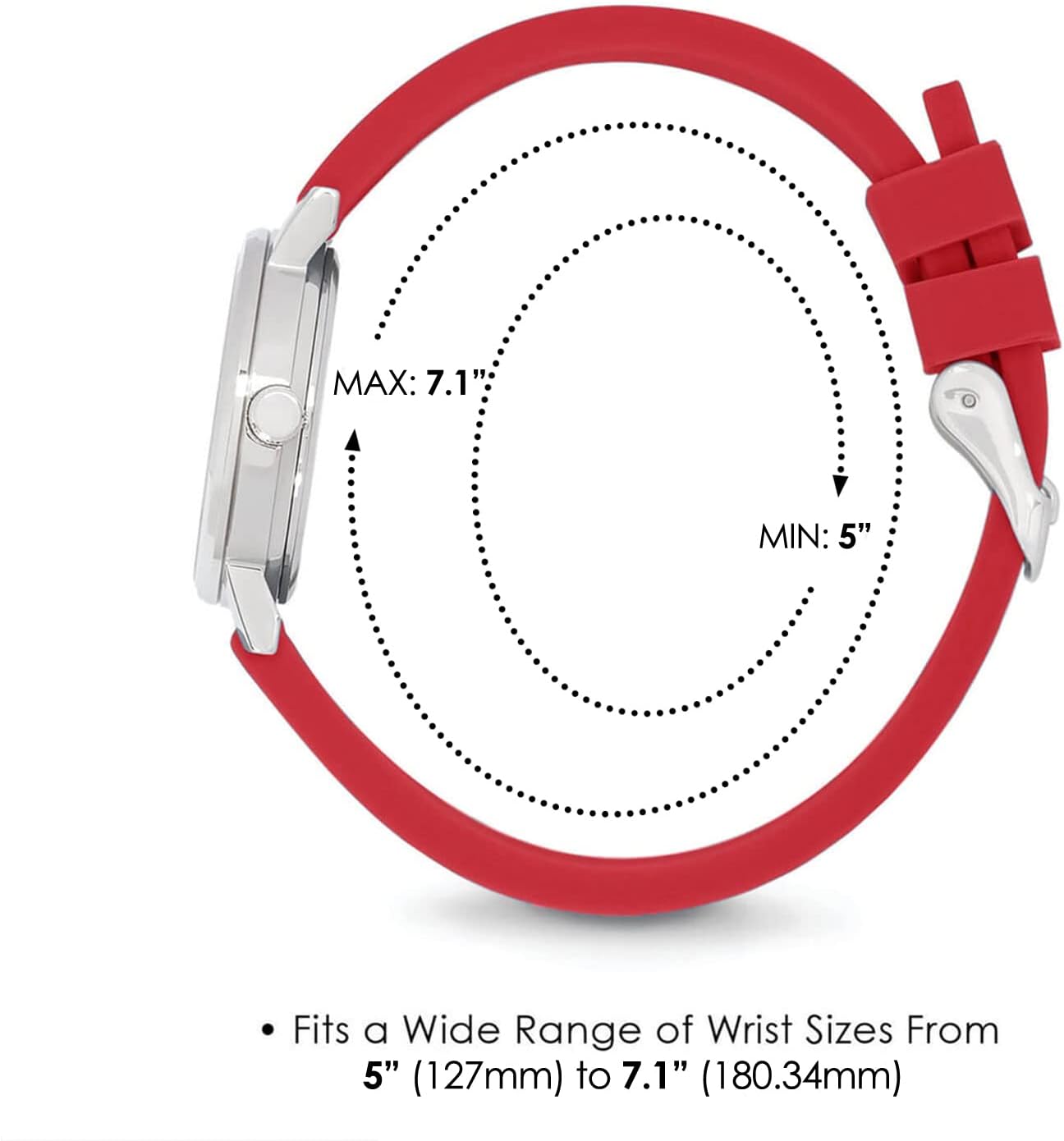 Speidel Scrub Petite Watch for Nurses, Medical Professionals, Mens and Womens Watch with Second Hand Nursing, Nurse Watches for Women Men, Waterproof 12 and 24 hr Time - Red - Image 3