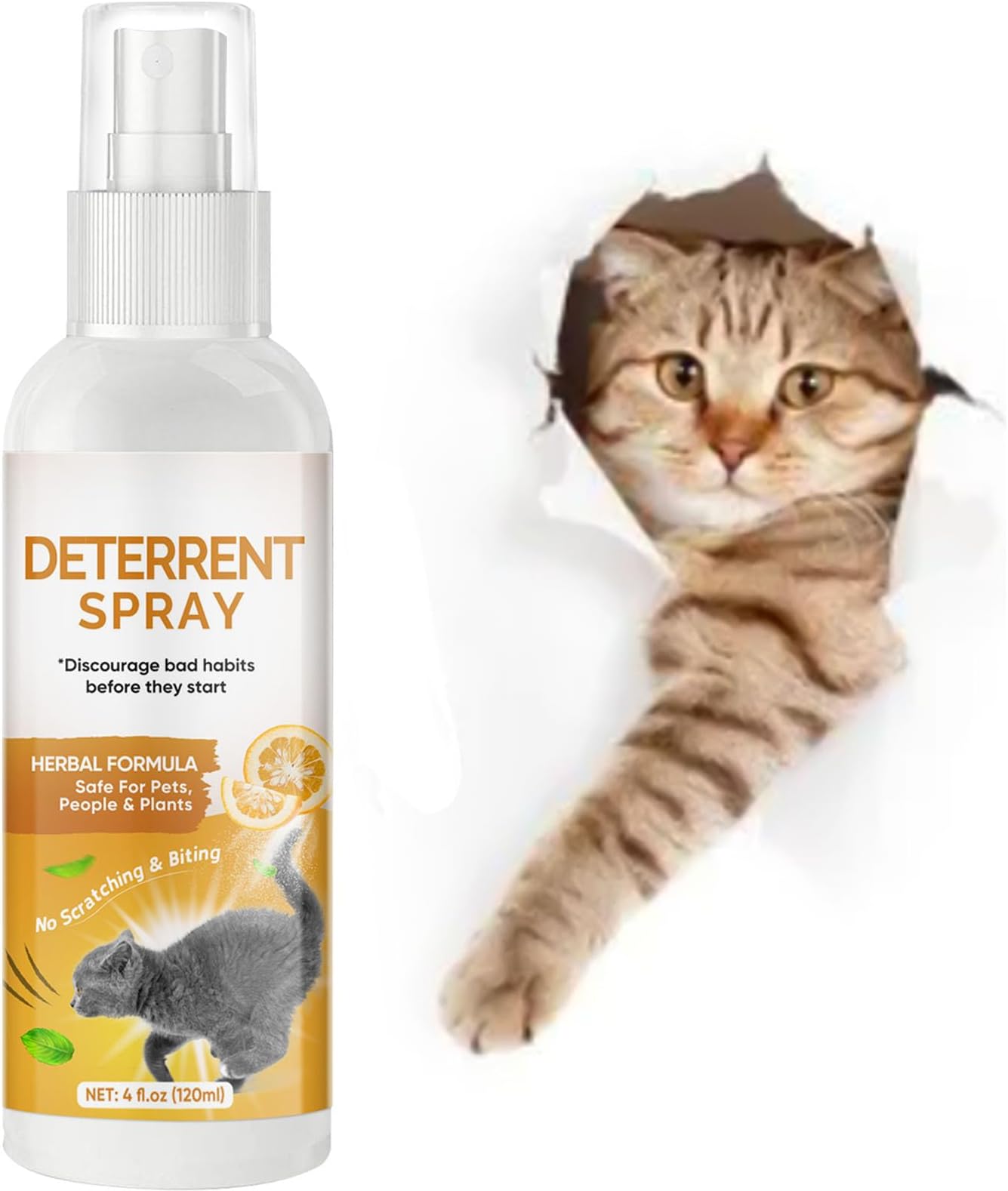 WERPOWER Cat-Repellent-Sprays-Anti-Scratch-Cat-Training-Spray & Scratch Deterrent Spray for Furniture Protection, 100ml, Orange