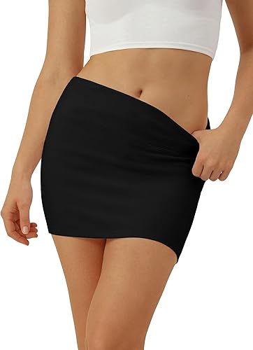 keriffe Women's Mini Skirt Y2K Sexy Club Skirts Stretchy Bodycon Skorts Athletic Tennis Golf Black