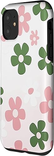 Miniatura 2 de Funda con diseño floral de margaritas verde salvia y rosa para iPhone 11
